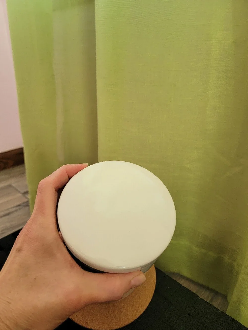 White Ceramic Canister with Taupe Mickey Silhouette